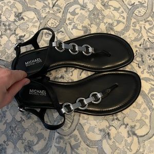 Womens Michael kors black and silver sandal 8.5
